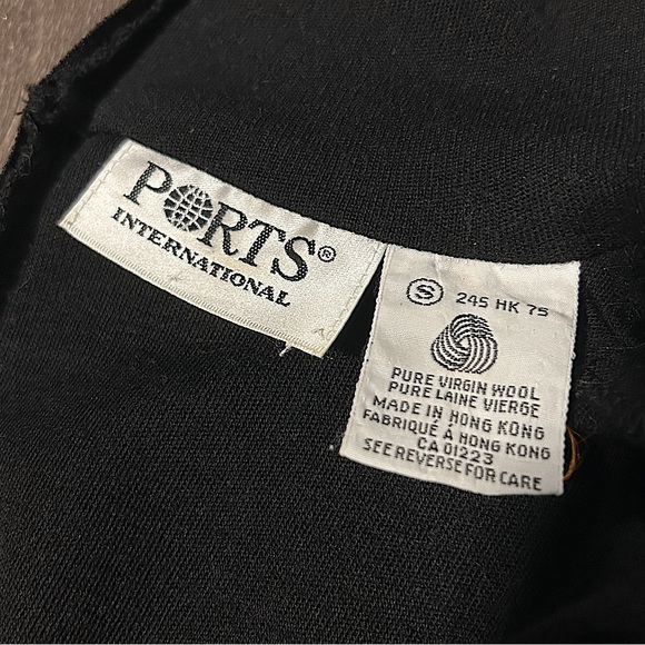 VINTAGE PORTS INTERNATIONAL black wool turtle neck dress size S - Picture 4 of 5